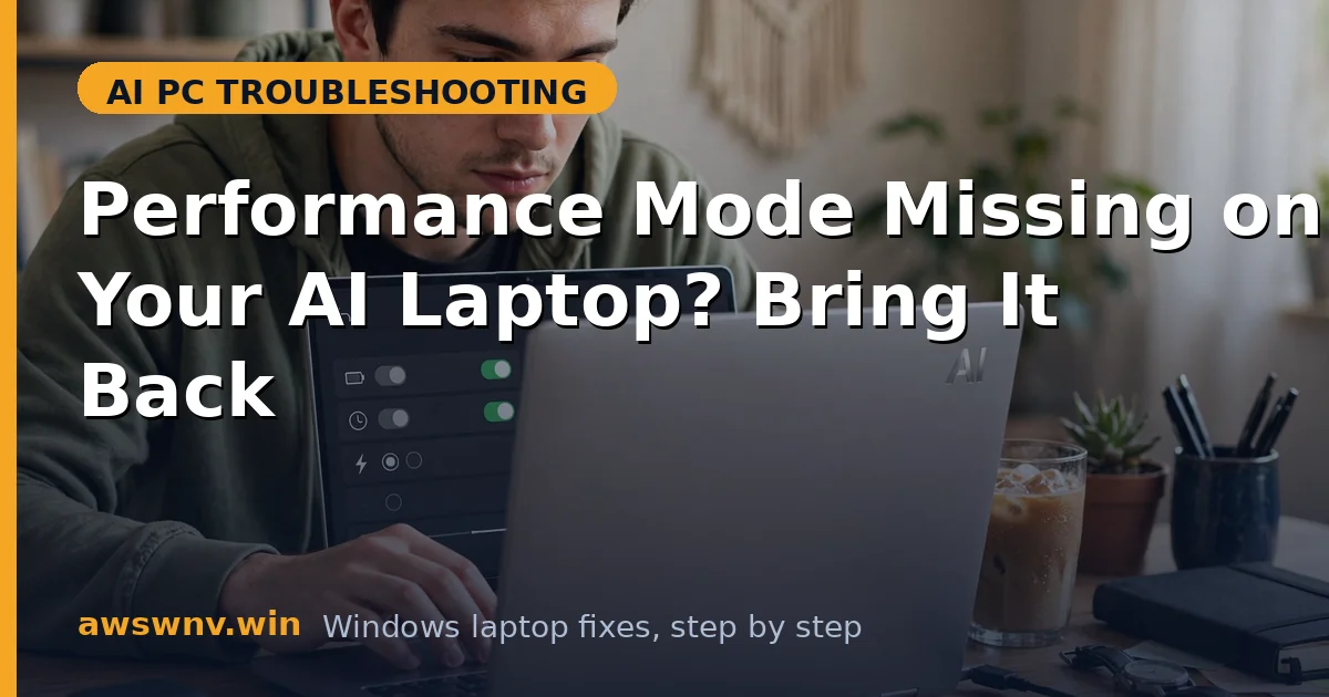 Performance Mode Missing on Your AI Laptop? Bring It Back