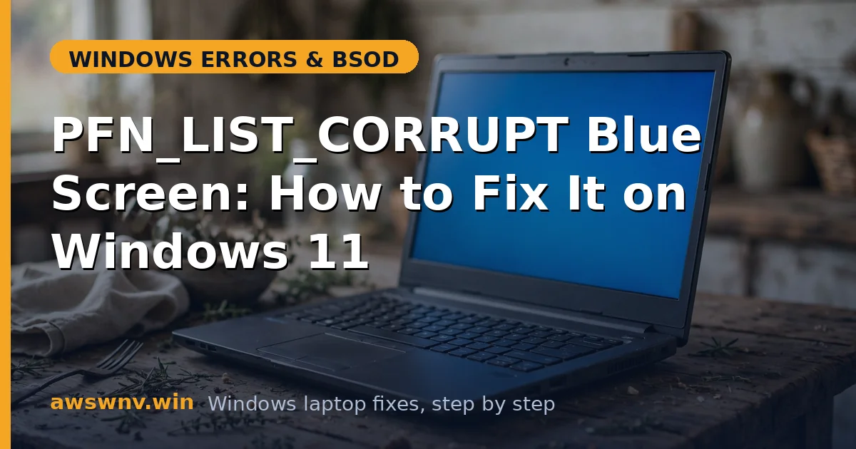 PFN_LIST_CORRUPT Blue Screen: How to Fix It on Windows 11
