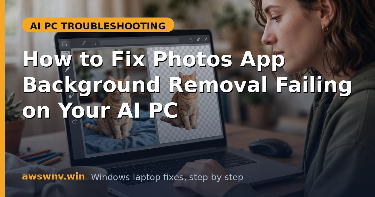 How to Fix Photos App Background Removal Failing on Your AI PC