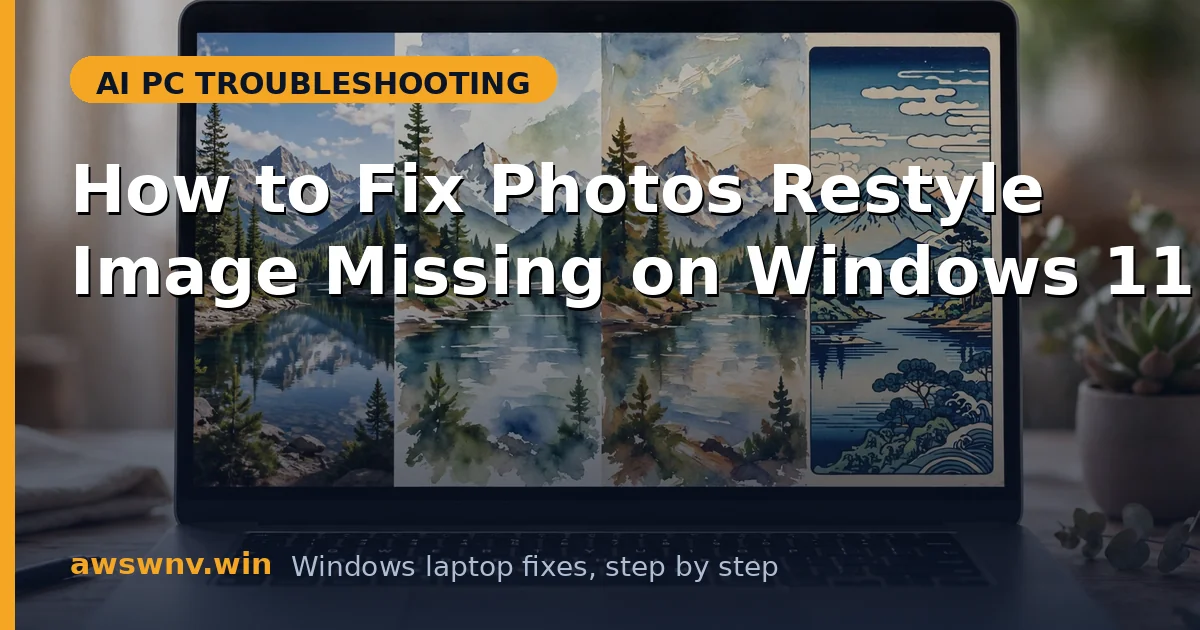How to Fix Photos Restyle Image Missing on Windows 11