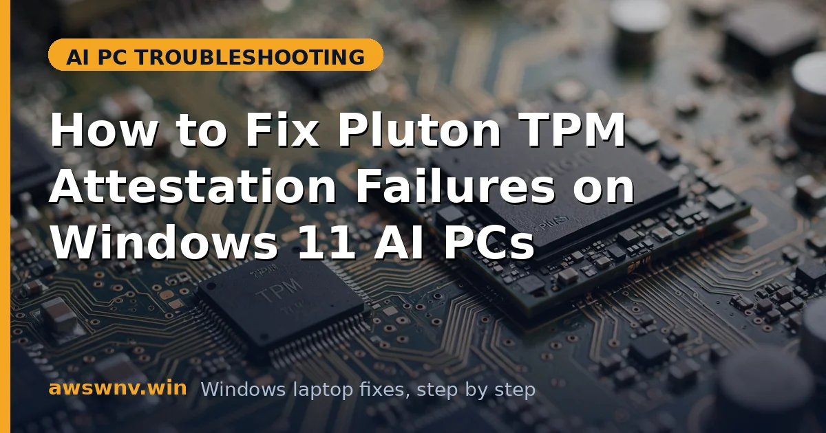 How to Fix Pluton TPM Attestation Failures on Windows 11 AI PCs