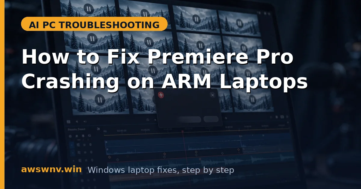 How to Fix Premiere Pro Crashing on ARM Laptops
