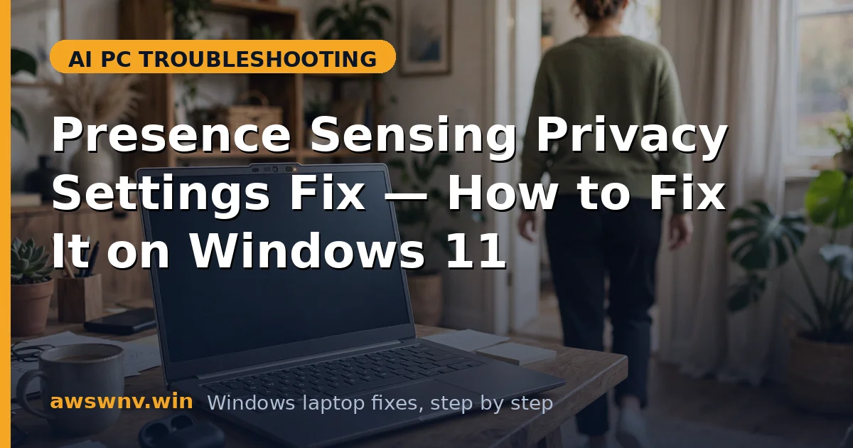 Presence Sensing Privacy Settings Fix — How to Fix It on Windows 11