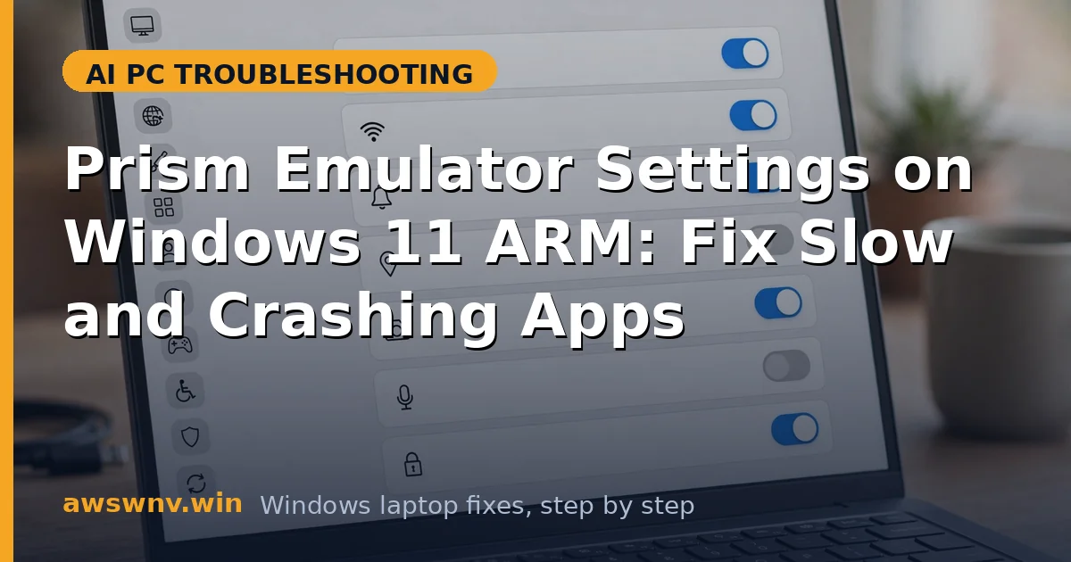 Prism Emulator Settings on Windows 11 ARM: Fix Slow and Crashing Apps