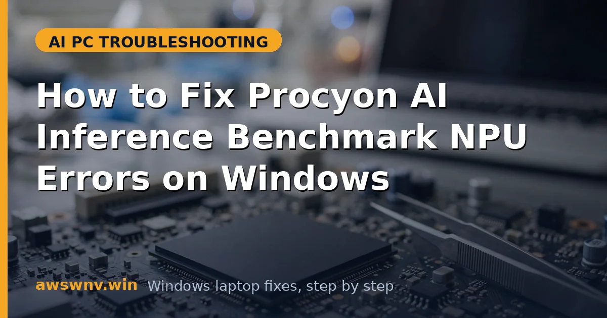 How to Fix Procyon AI Inference Benchmark NPU Errors on Windows