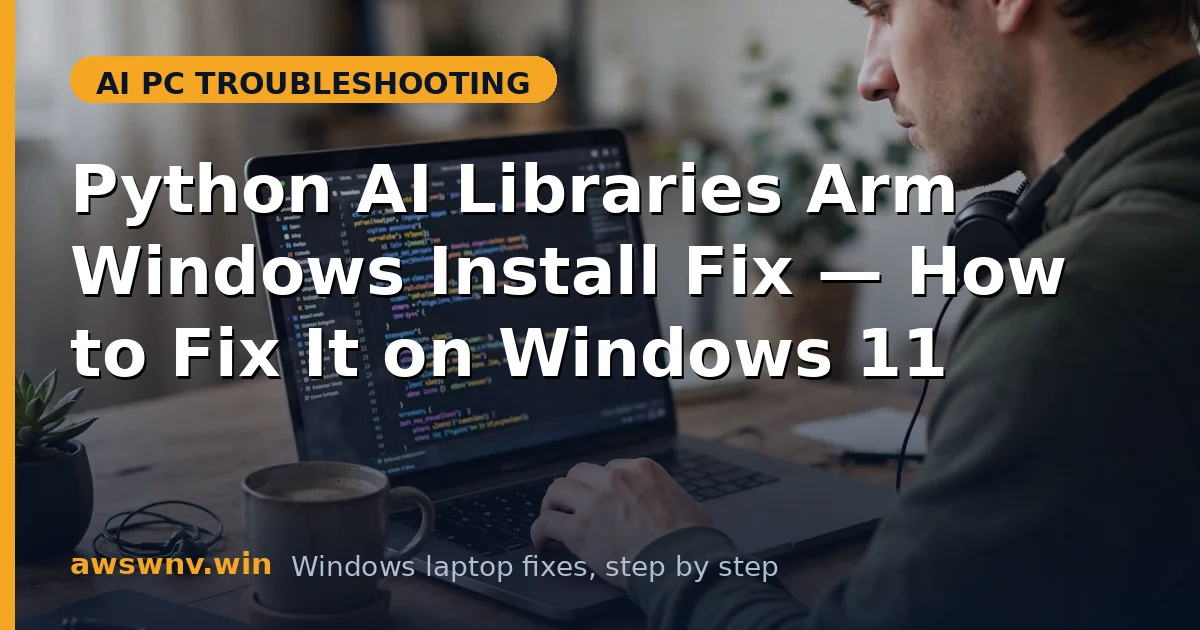 Python AI Libraries Arm Windows Install Fix — How to Fix It on Windows 11