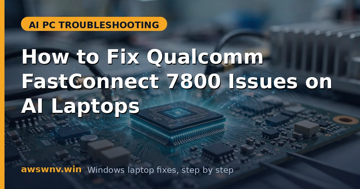 How to Fix Qualcomm FastConnect 7800 Issues on AI Laptops