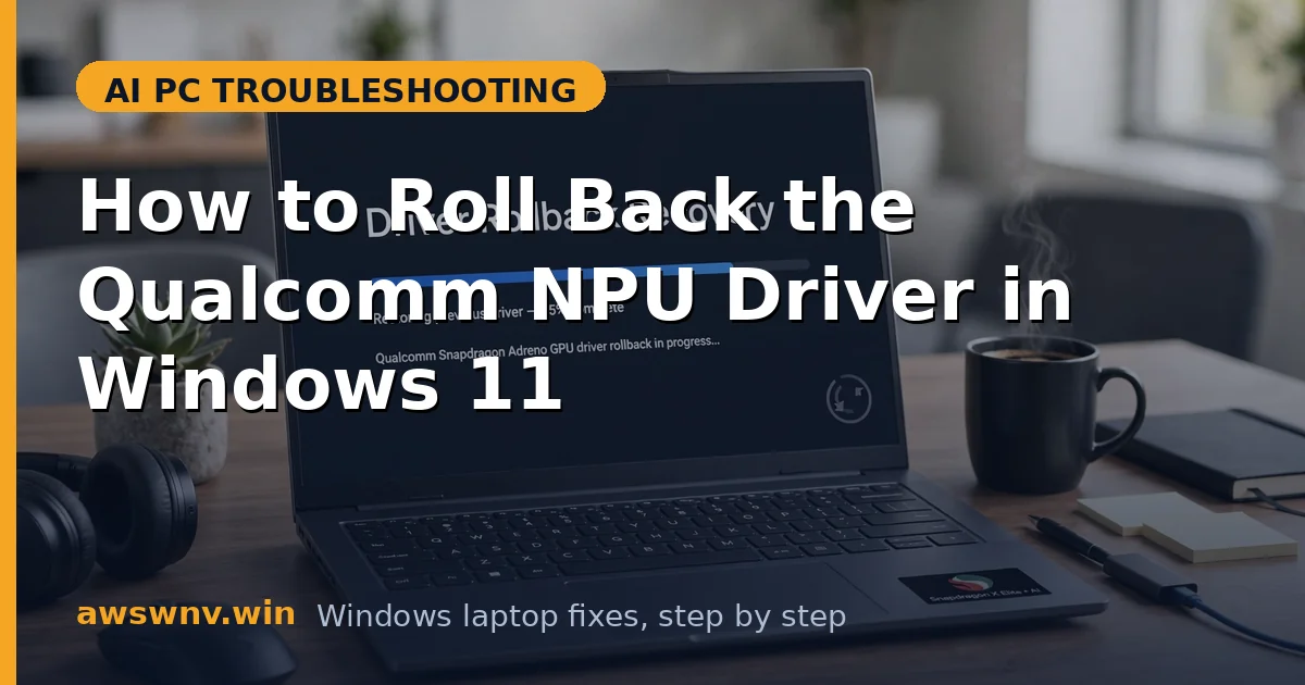 How to Roll Back the Qualcomm NPU Driver in Windows 11