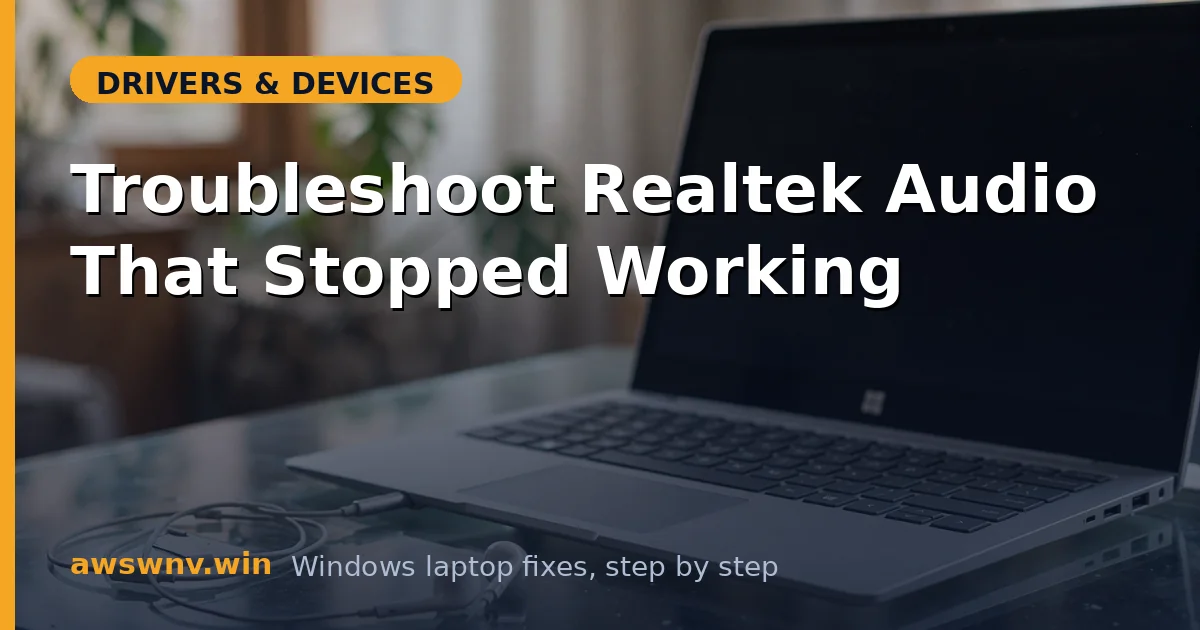Troubleshoot Realtek Audio That Stopped Working