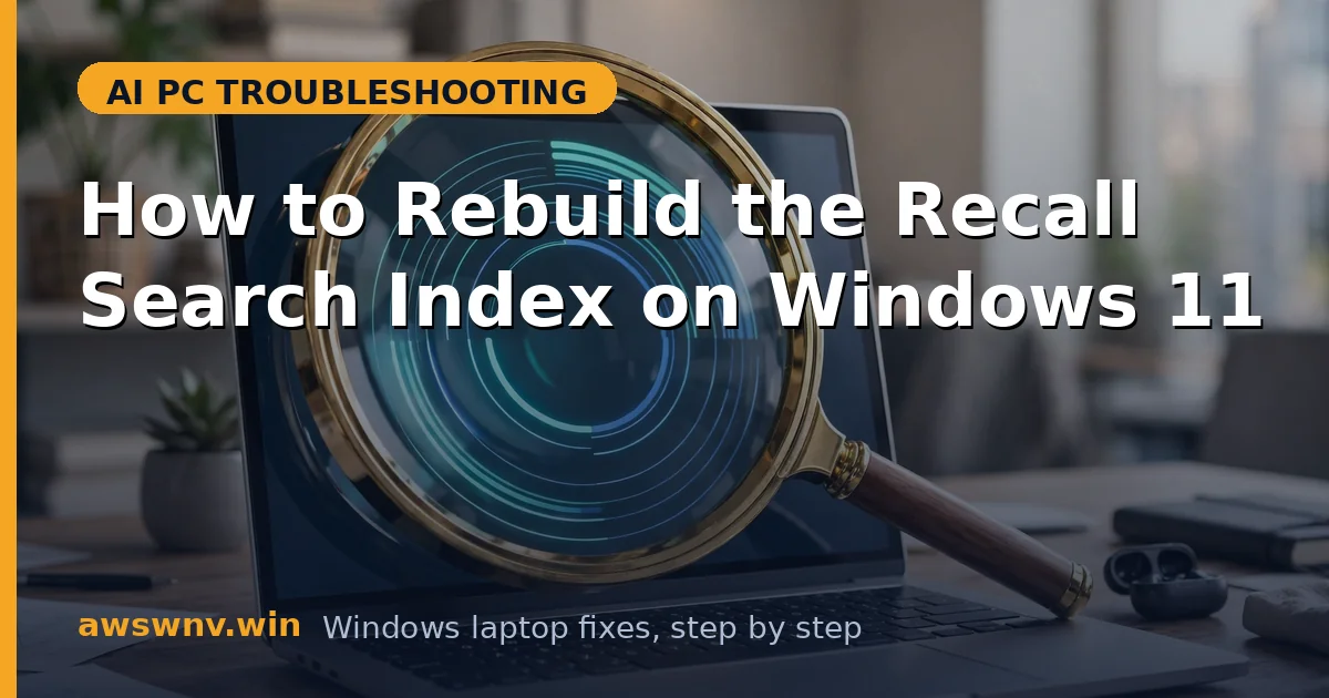 How to Rebuild the Recall Search Index on Windows 11