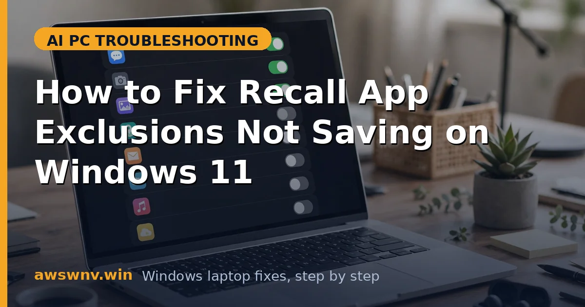 How to Fix Recall App Exclusions Not Saving on Windows 11