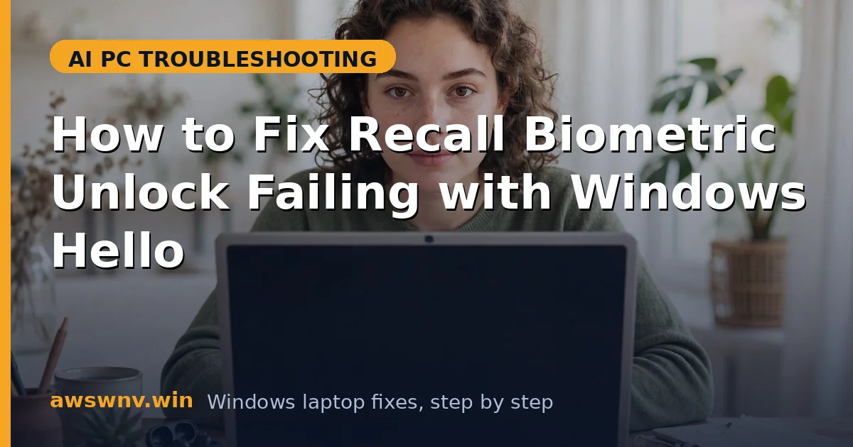 How to Fix Recall Biometric Unlock Failing with Windows Hello