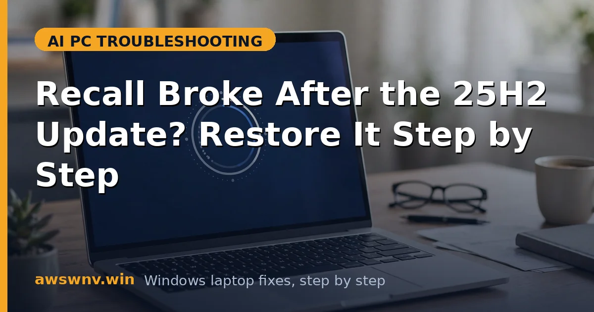 Recall Broke After the 25H2 Update? Restore It Step by Step