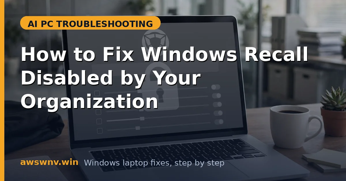 How to Fix Windows Recall Disabled by Your Organization