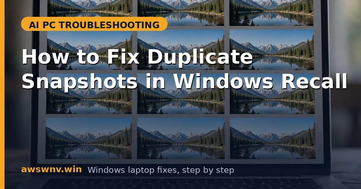 How to Fix Duplicate Snapshots in Windows Recall