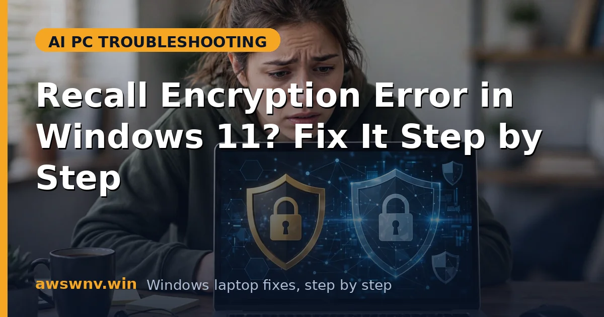 Recall Encryption Error in Windows 11? Fix It Step by Step