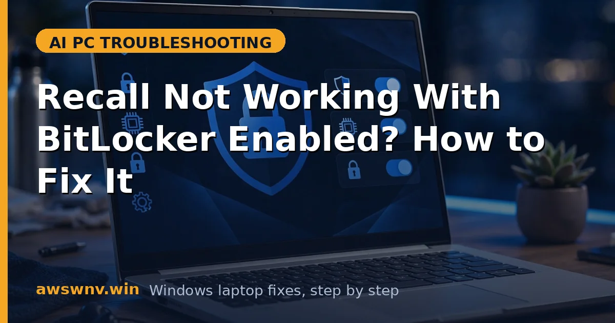 Recall Not Working With BitLocker Enabled? How to Fix It