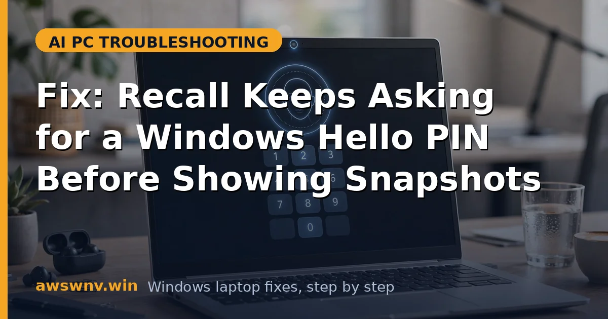Fix: Recall Keeps Asking for a Windows Hello PIN Before Showing Snapshots