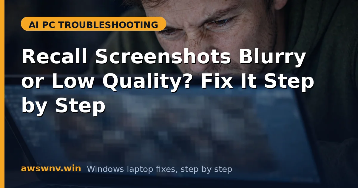 Recall Screenshots Blurry or Low Quality? Fix It Step by Step