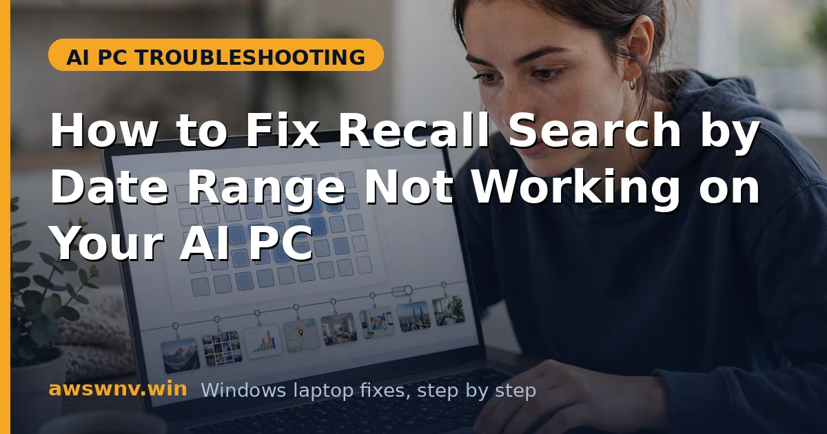 How to Fix Recall Search by Date Range Not Working on Your AI PC