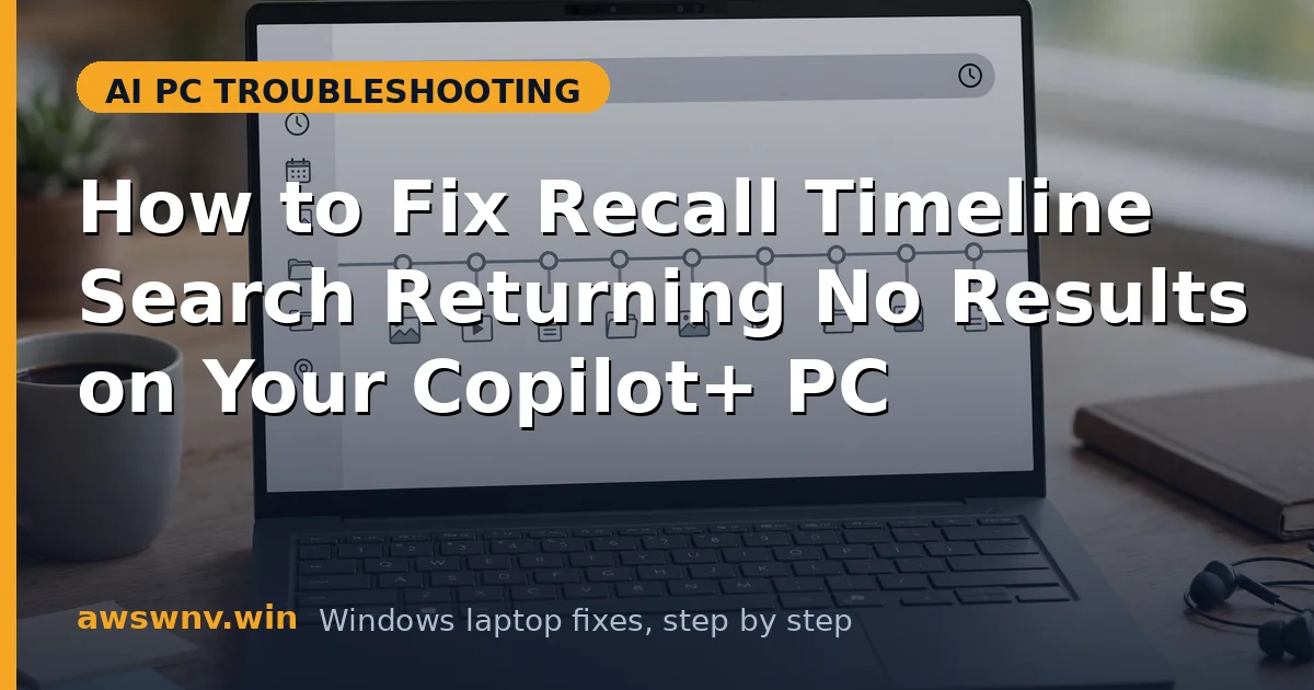 How to Fix Recall Timeline Search Returning No Results on Your Copilot+ PC