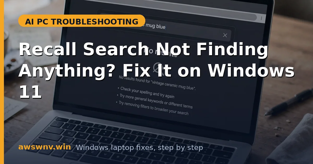 Recall Search Not Finding Anything? Fix It on Windows 11