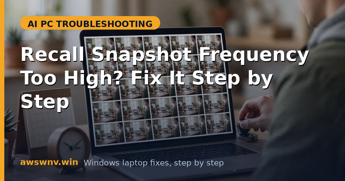 Recall Snapshot Frequency Too High? Fix It Step by Step