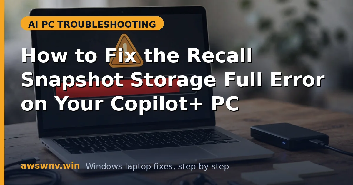 How to Fix the Recall Snapshot Storage Full Error on Your Copilot+ PC