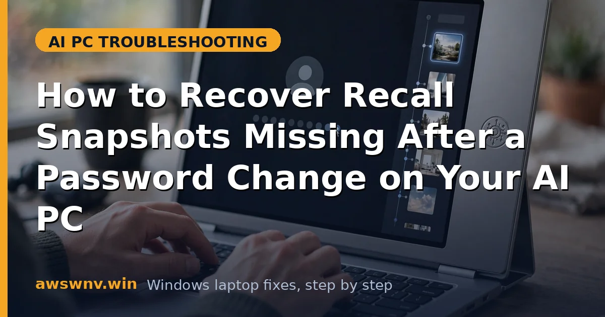 How to Recover Recall Snapshots Missing After a Password Change on Your AI PC