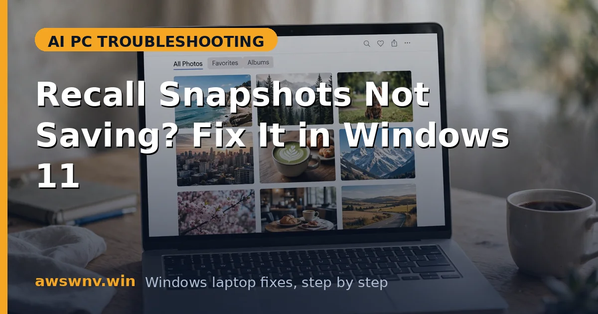 Recall Snapshots Not Saving? Fix It in Windows 11