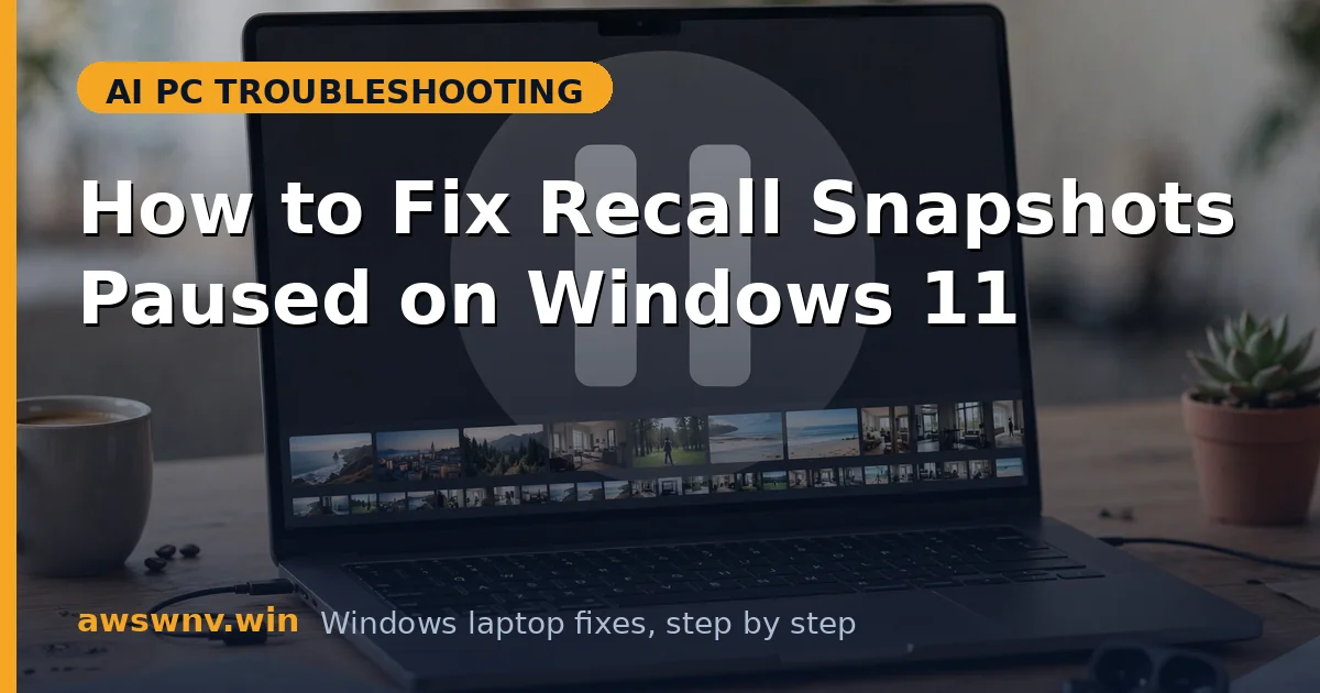 How to Fix Recall Snapshots Paused on Windows 11