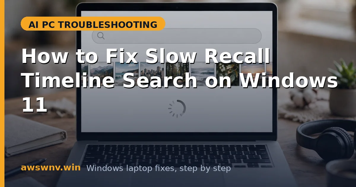 How to Fix Slow Recall Timeline Search on Windows 11