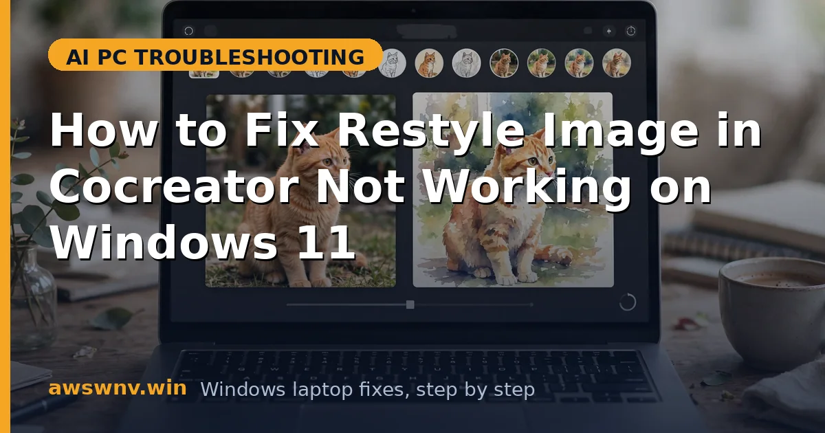How to Fix Restyle Image in Cocreator Not Working on Windows 11