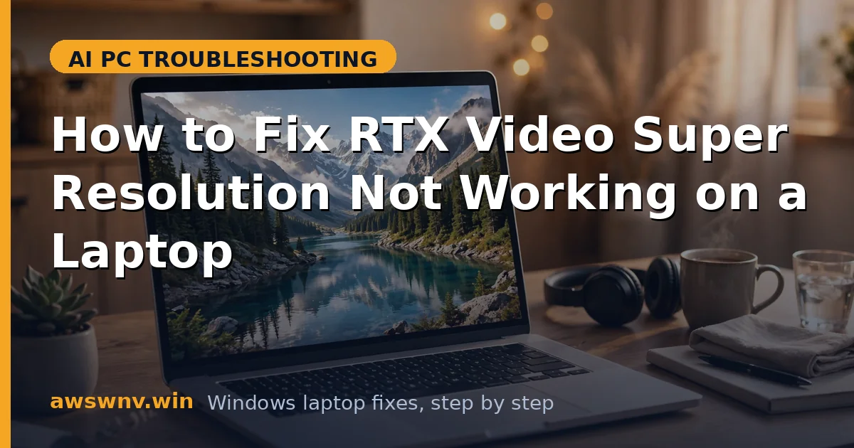 How to Fix RTX Video Super Resolution Not Working on a Laptop