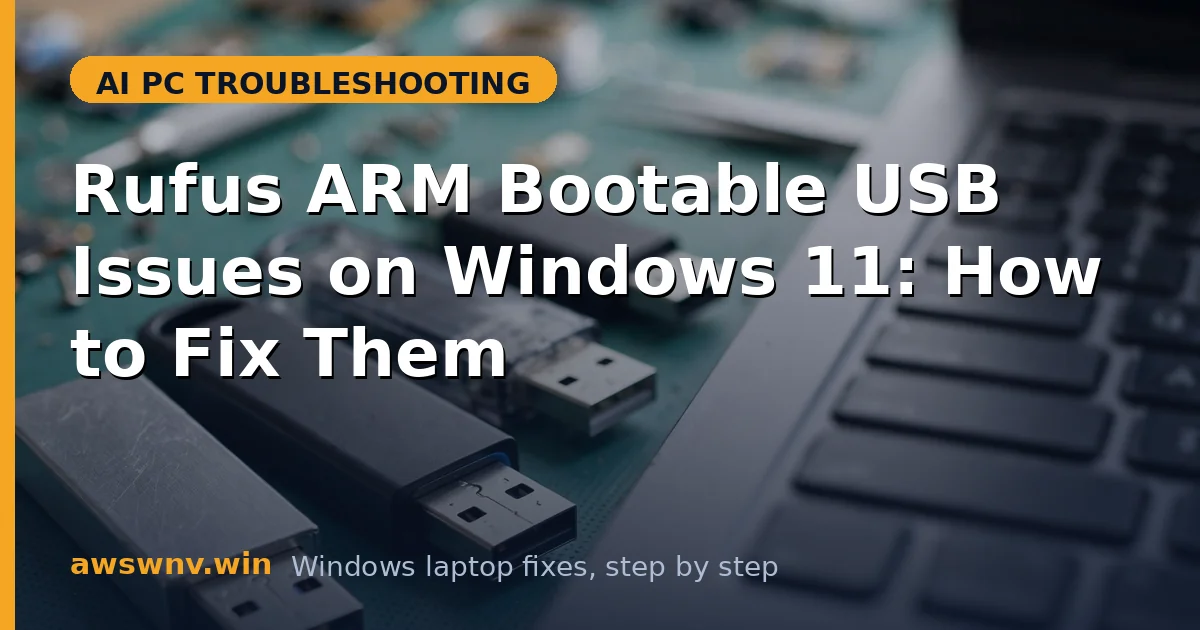 Rufus ARM Bootable USB Issues on Windows 11: How to Fix Them