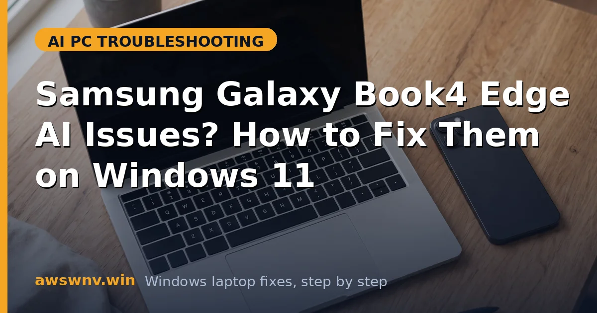 Samsung Galaxy Book4 Edge AI Issues? How to Fix Them on Windows 11