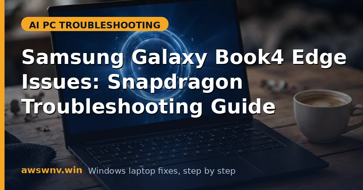 Samsung Galaxy Book4 Edge Issues: Snapdragon Troubleshooting Guide