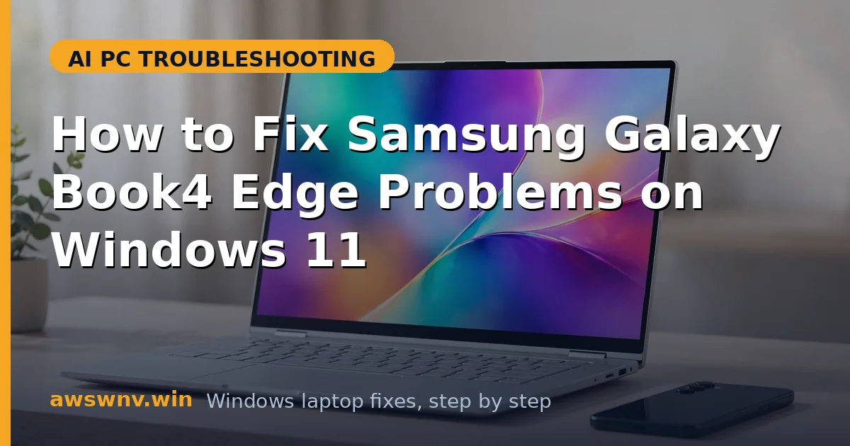 How to Fix Samsung Galaxy Book4 Edge Problems on Windows 11