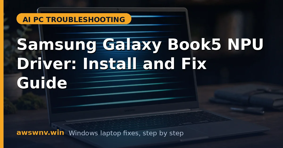 Samsung Galaxy Book5 NPU Driver: Install and Fix Guide