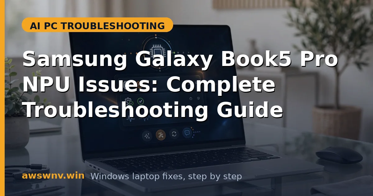 Samsung Galaxy Book5 Pro NPU Issues: Complete Troubleshooting Guide