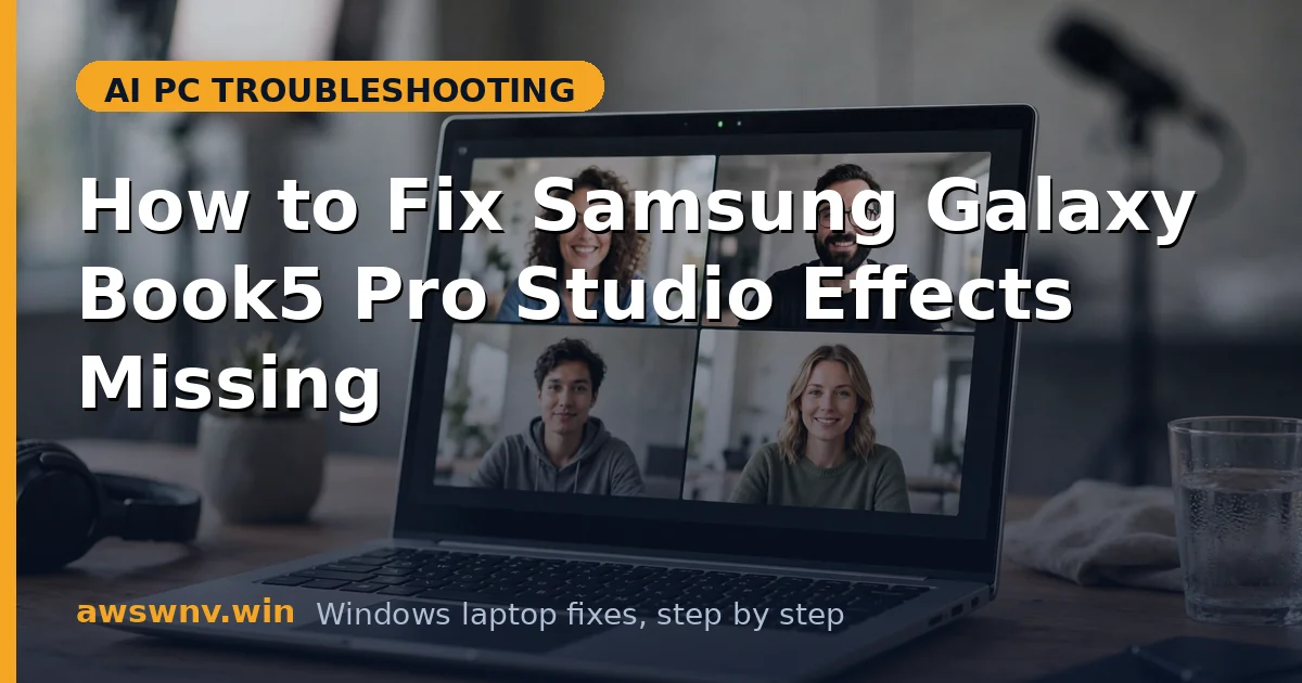 How to Fix Samsung Galaxy Book5 Pro Studio Effects Missing