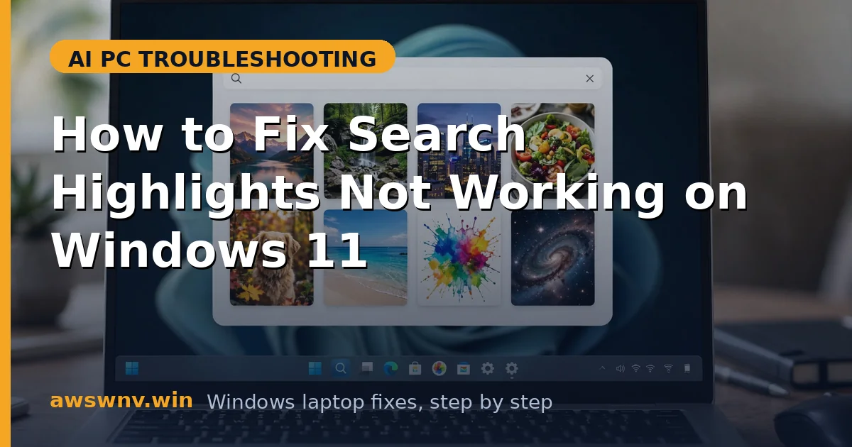 How to Fix Search Highlights Not Working on Windows 11