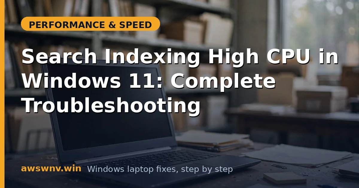Search Indexing High CPU in Windows 11: Complete Troubleshooting