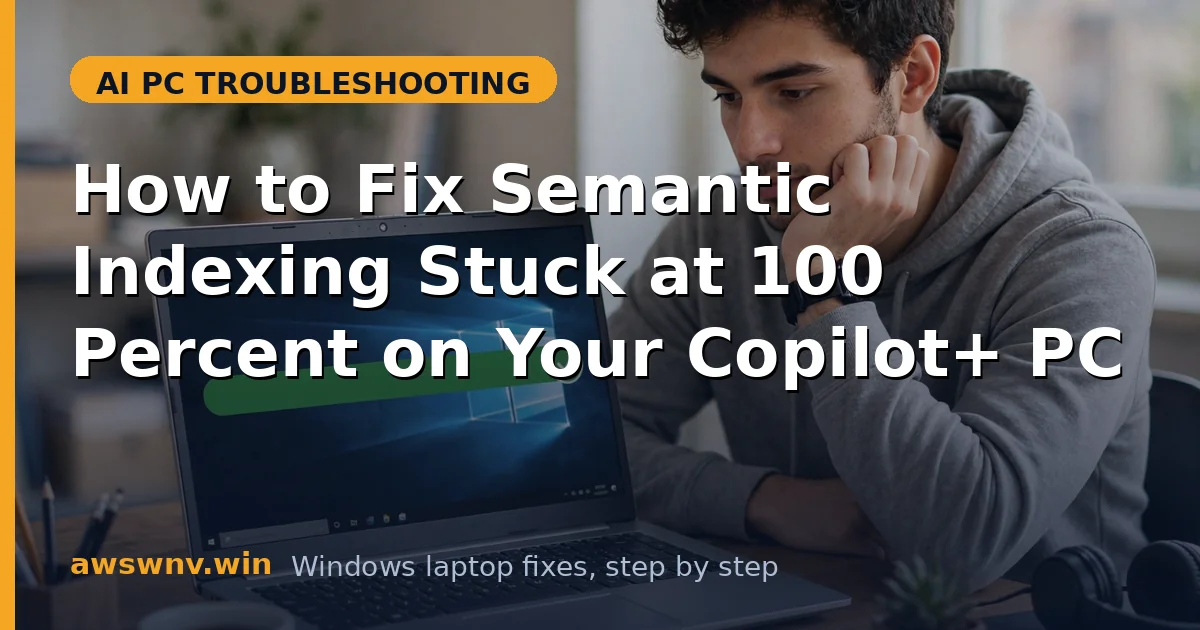 How to Fix Semantic Indexing Stuck at 100 Percent on Your Copilot+ PC