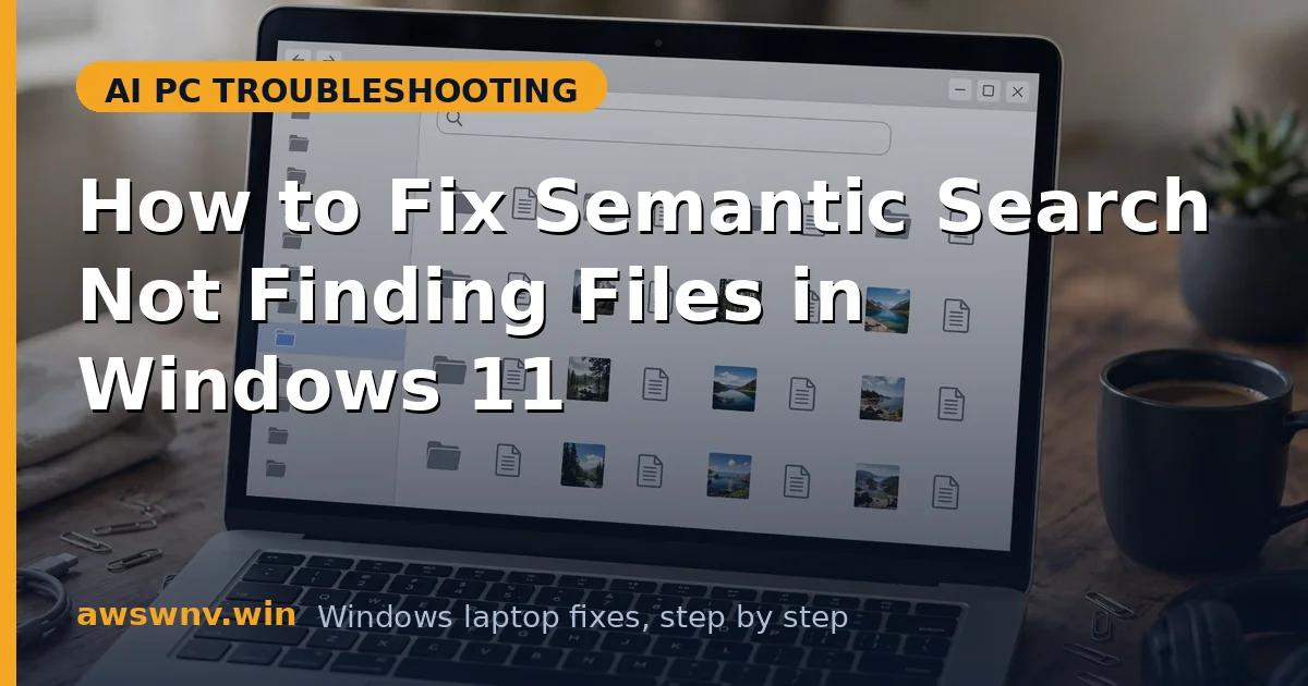 How to Fix Semantic Search Not Finding Files in Windows 11