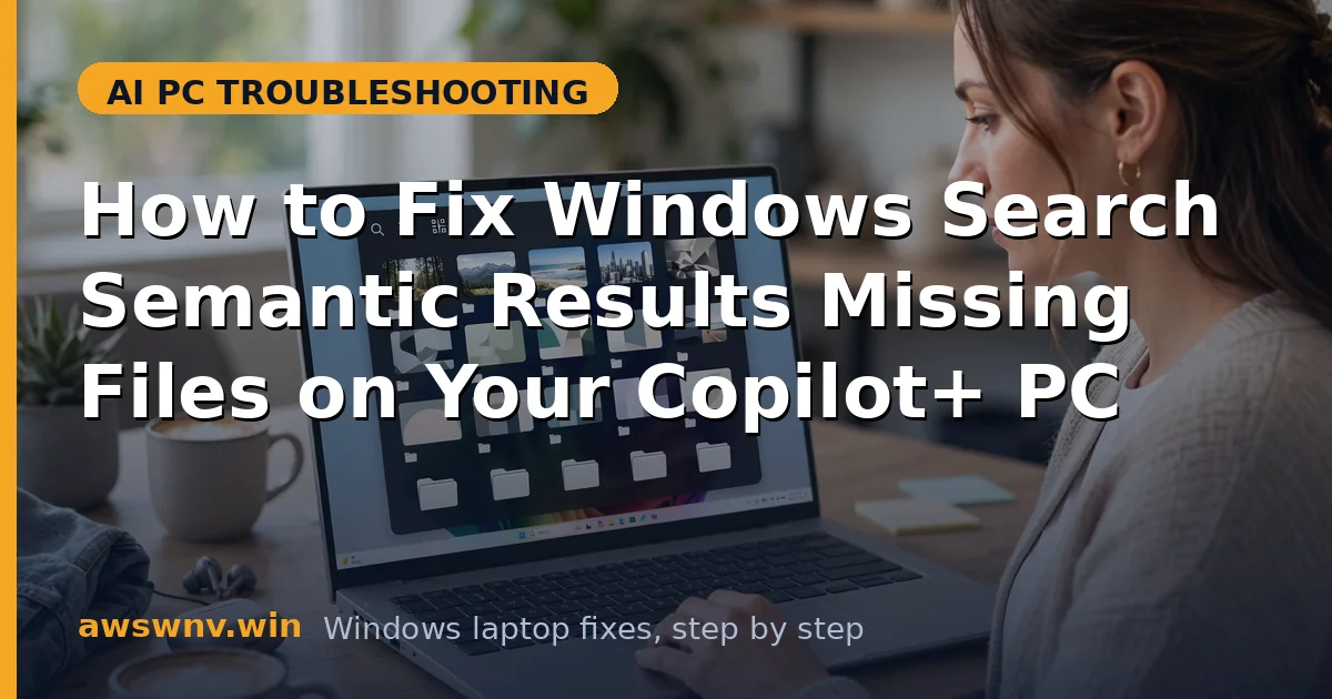 How to Fix Windows Search Semantic Results Missing Files on Your Copilot+ PC