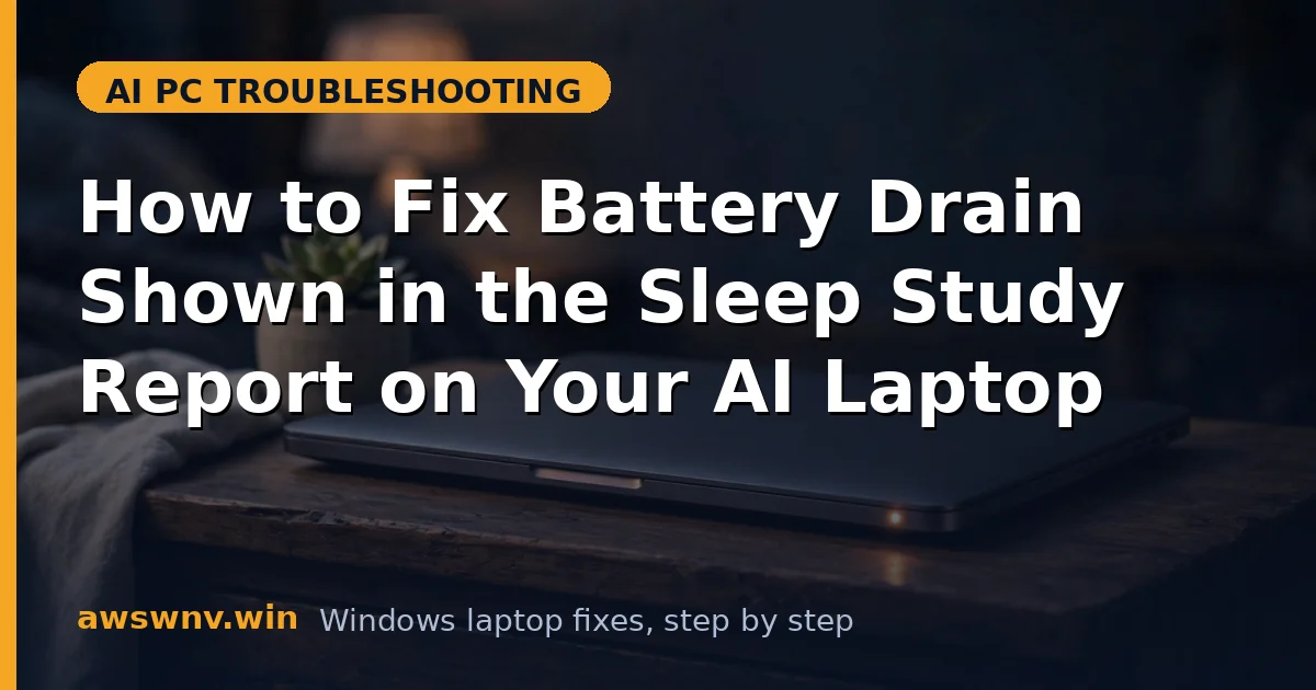 How to Fix Battery Drain Shown in the Sleep Study Report on Your AI Laptop