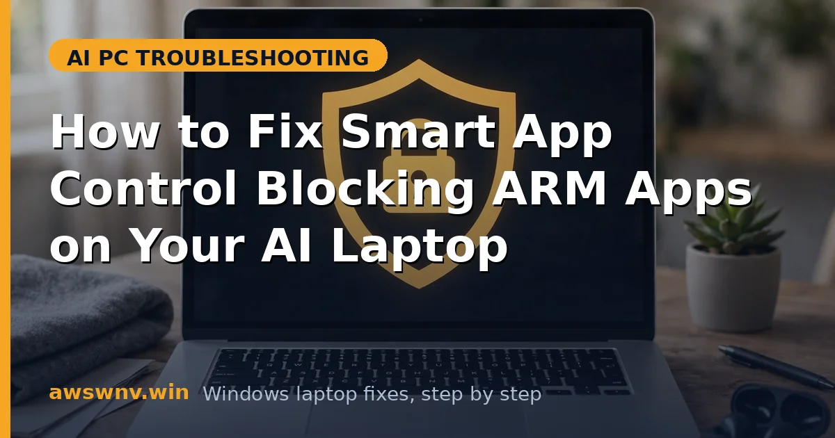 How to Fix Smart App Control Blocking ARM Apps on Your AI Laptop