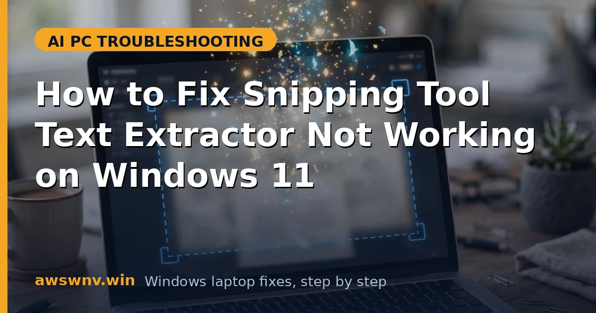 How to Fix Snipping Tool Text Extractor Not Working on Windows 11