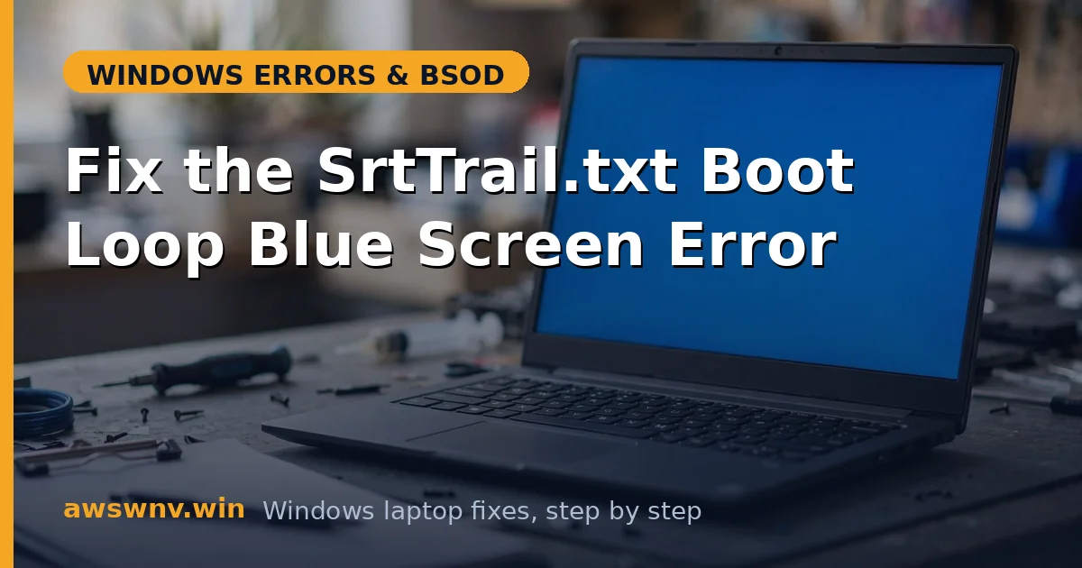 Fix the SrtTrail.txt Boot Loop Blue Screen Error